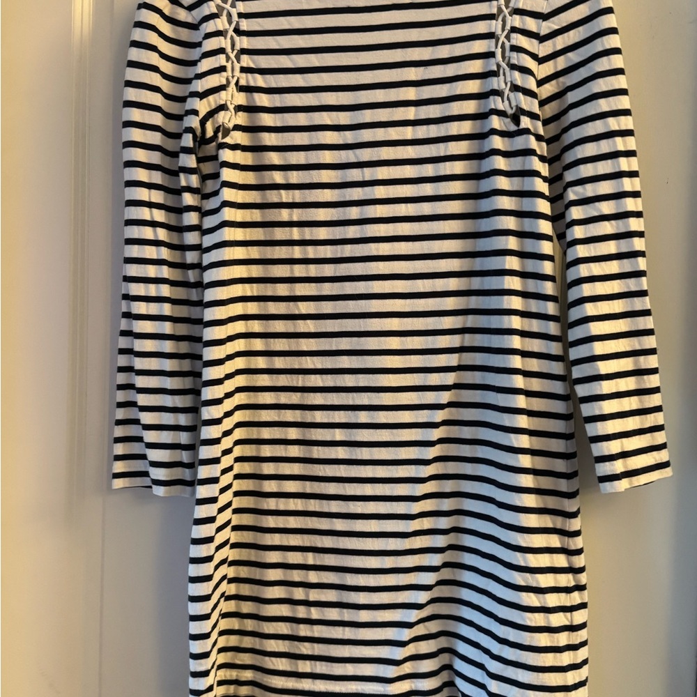 A.L.C. Black and White Striped Mini Dress